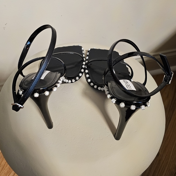 Steve Madden Women's Zelle Rhinestone Sandals, Black, Size 9M - Picture 3 of 7